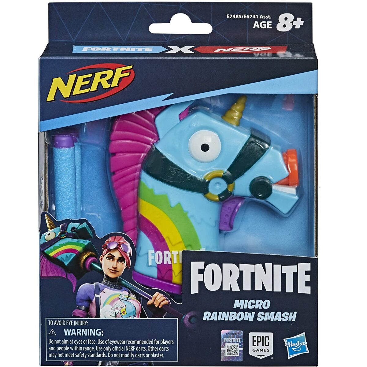 NERF MicroShots Fortnite Micro Rainbow Smash - Mini Dart-Firing Blaster and 2 Official Nerf Elite Darts - Image 2